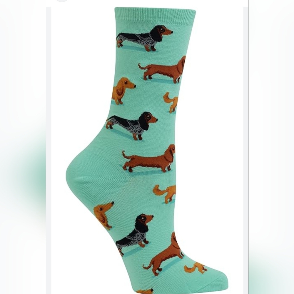HOTSOX Women’s Dogs Crew Socks, Green NWT
